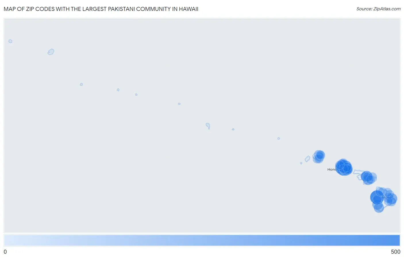 Zip Codes with the Largest Pakistani Community in Hawaii Map