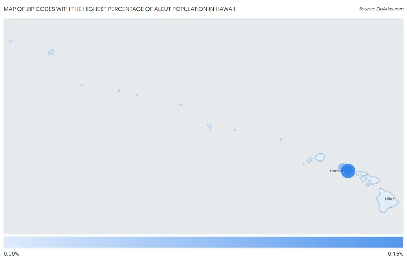 Zip Codes with the Highest Percentage of Aleut Population in Hawaii Map