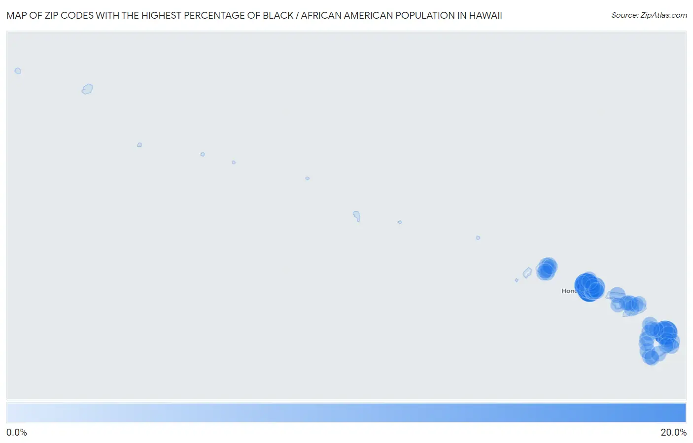 Zip Codes with the Highest Percentage of Black / African American Population in Hawaii Map