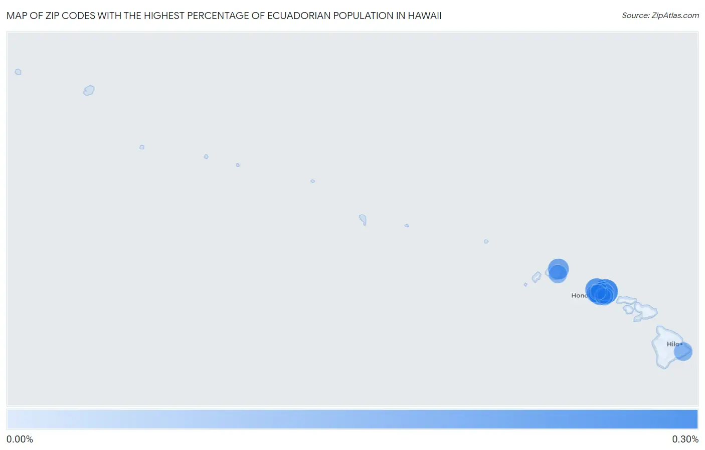 Zip Codes with the Highest Percentage of Ecuadorian Population in Hawaii Map