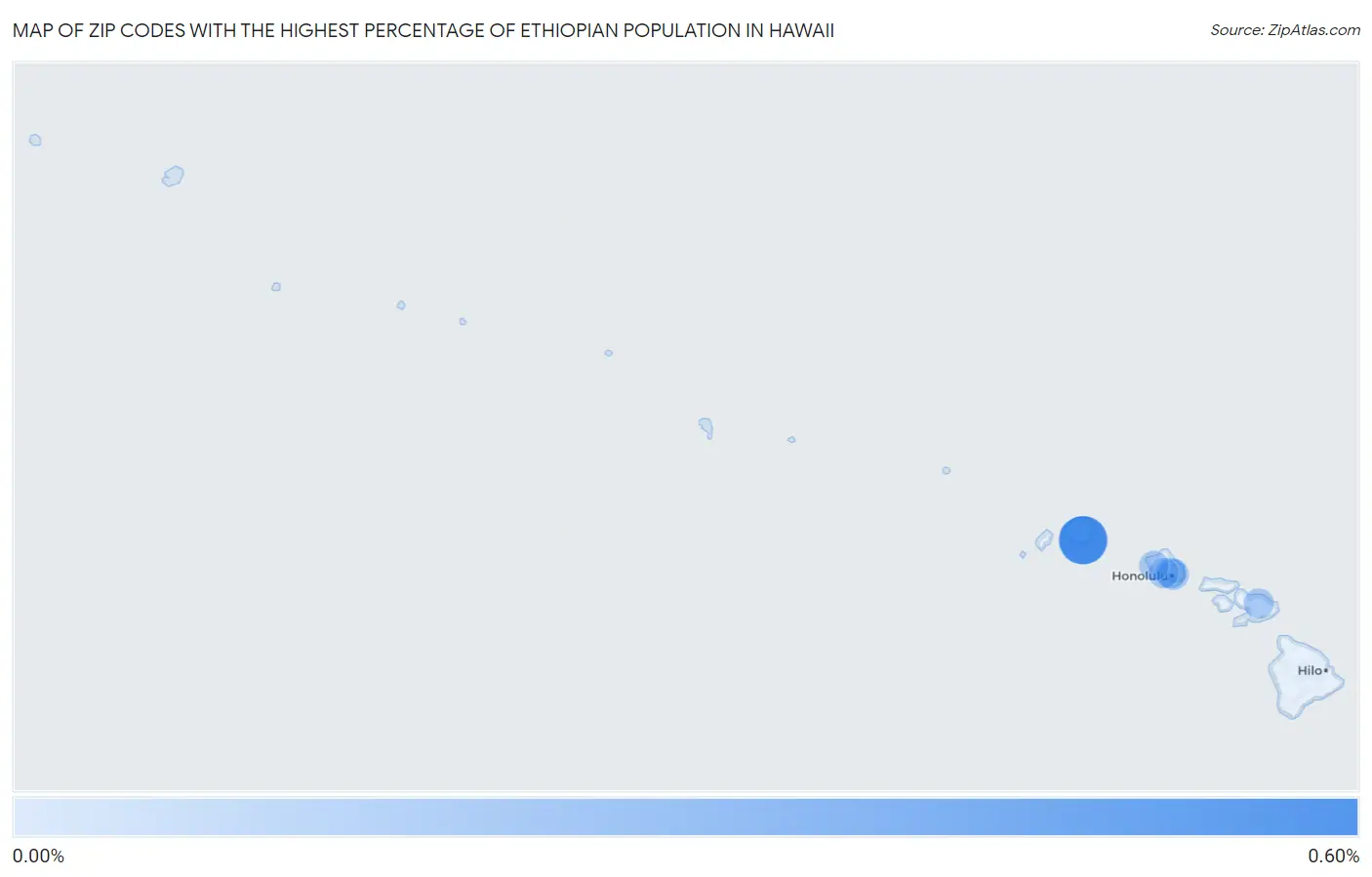 Zip Codes with the Highest Percentage of Ethiopian Population in Hawaii Map