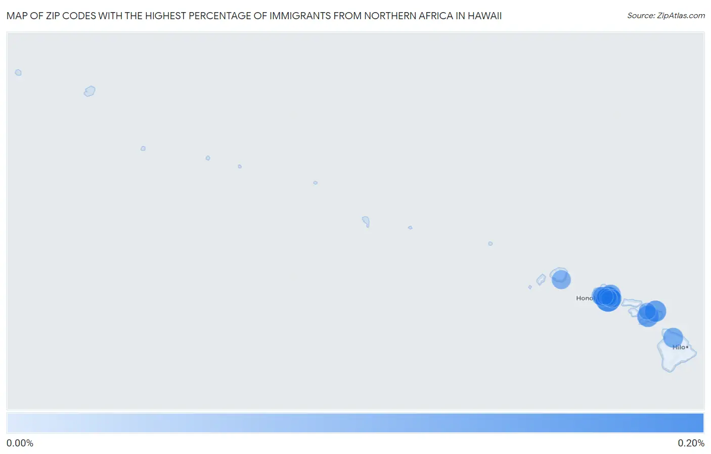 Zip Codes with the Highest Percentage of Immigrants from Northern Africa in Hawaii Map