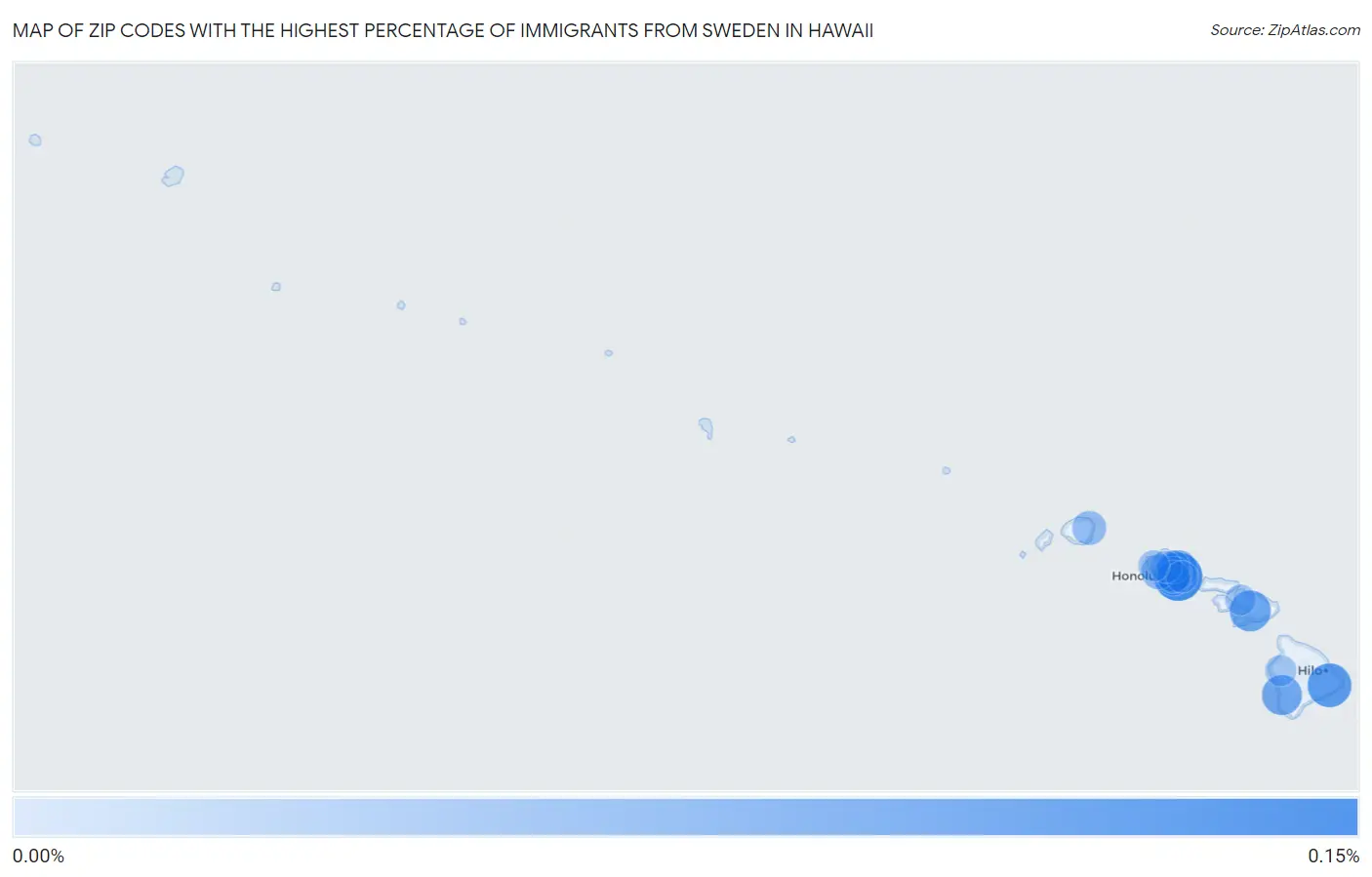 Zip Codes with the Highest Percentage of Immigrants from Sweden in Hawaii Map