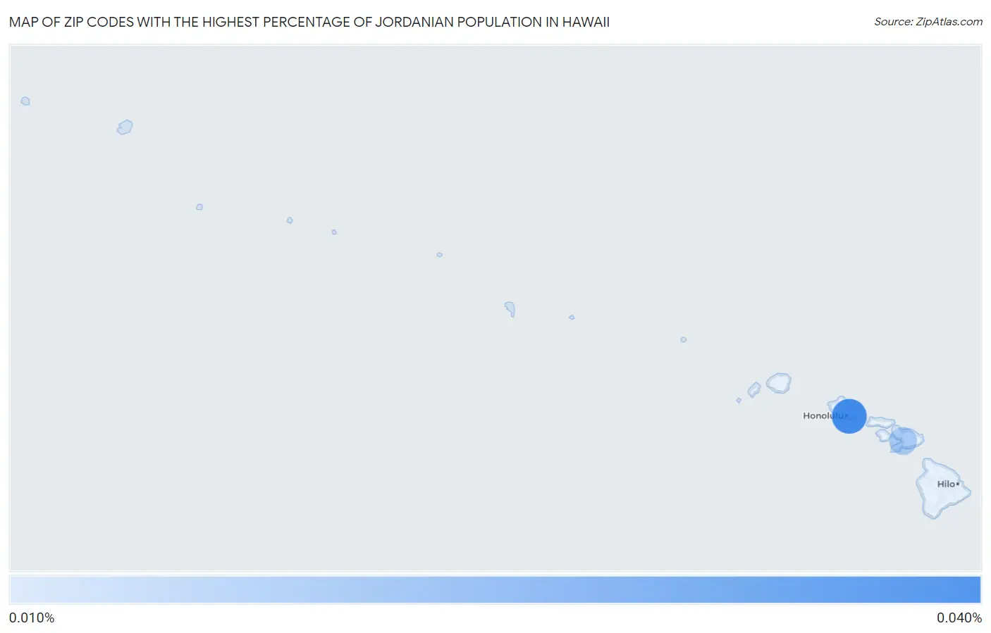 Zip Codes with the Highest Percentage of Jordanian Population in Hawaii Map