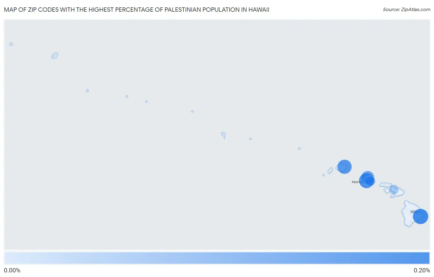 Zip Codes with the Highest Percentage of Palestinian Population in Hawaii Map