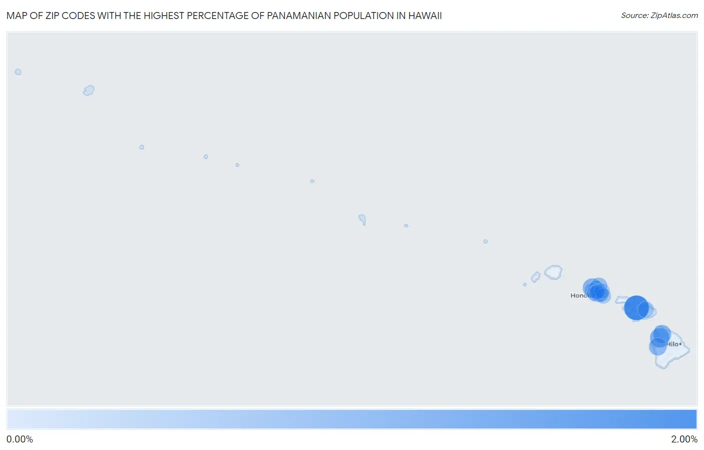 Zip Codes with the Highest Percentage of Panamanian Population in Hawaii Map