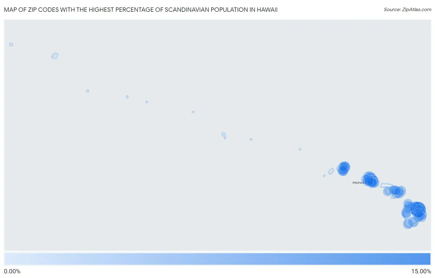 Zip Codes with the Highest Percentage of Scandinavian Population in Hawaii Map