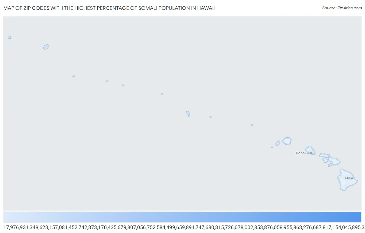 Zip Codes with the Highest Percentage of Somali Population in Hawaii Map