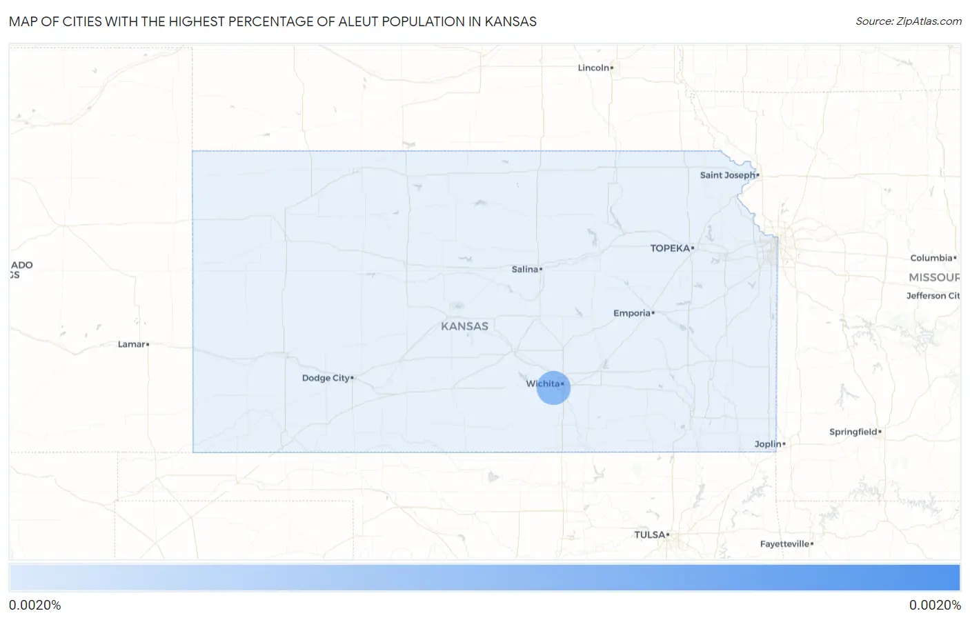 Cities with the Highest Percentage of Aleut Population in Kansas Map