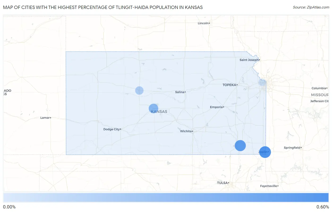 Cities with the Highest Percentage of Tlingit-Haida Population in Kansas Map