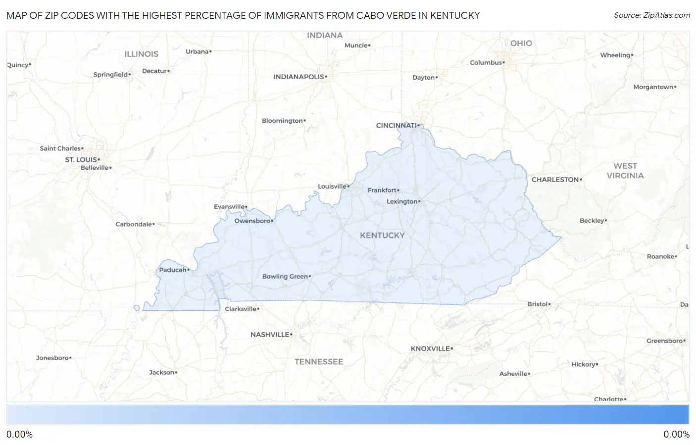 Zip Codes with the Highest Percentage of Immigrants from Cabo Verde in Kentucky Map