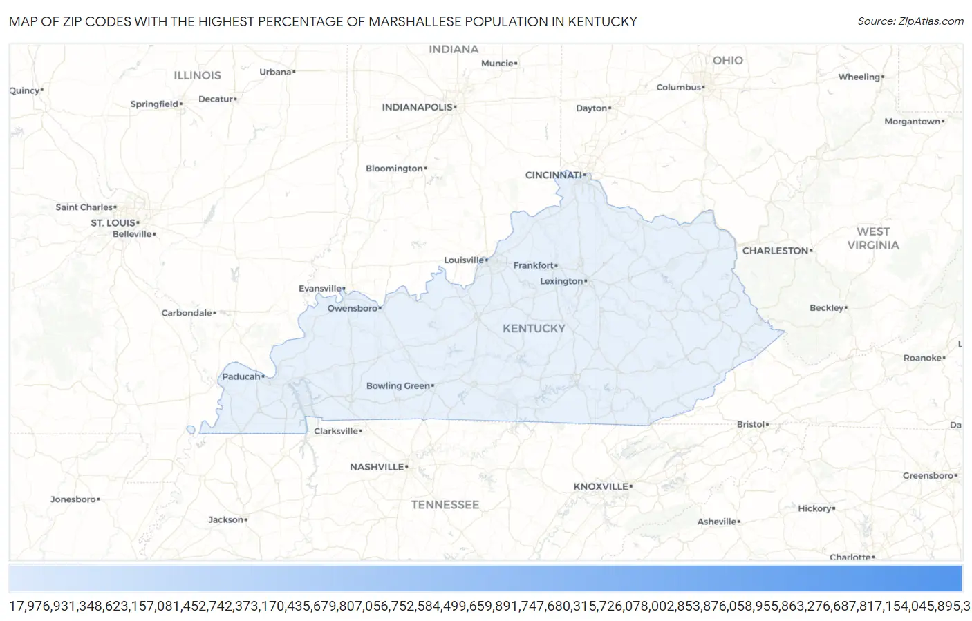 Zip Codes with the Highest Percentage of Marshallese Population in Kentucky Map