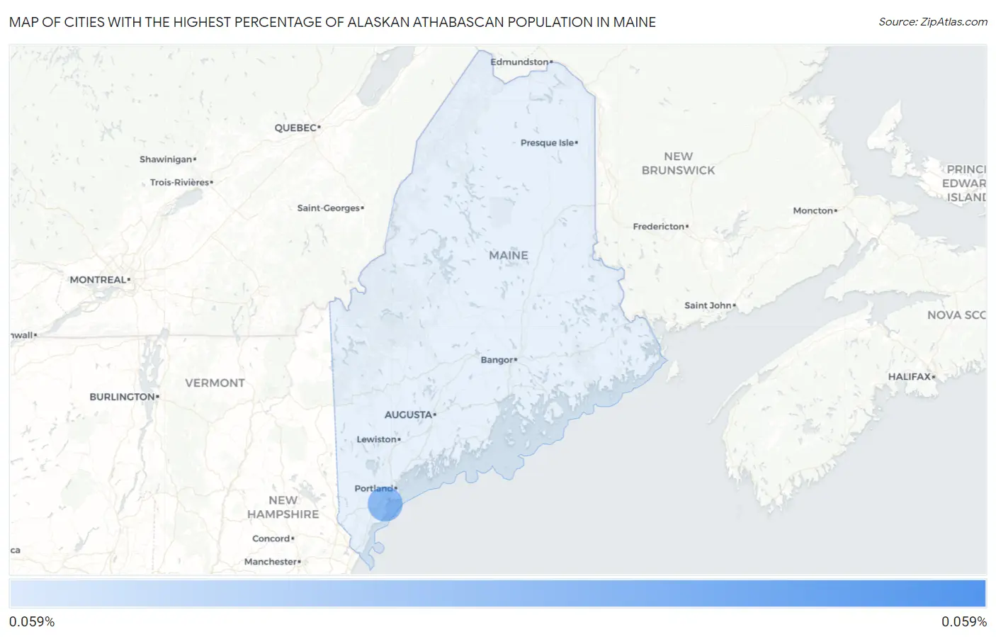 Cities with the Highest Percentage of Alaskan Athabascan Population in Maine Map