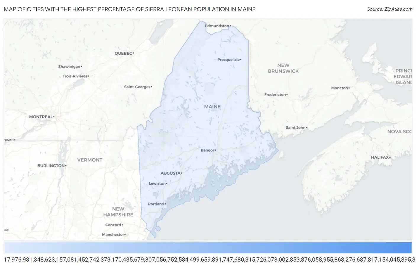 Cities with the Highest Percentage of Sierra Leonean Population in Maine Map