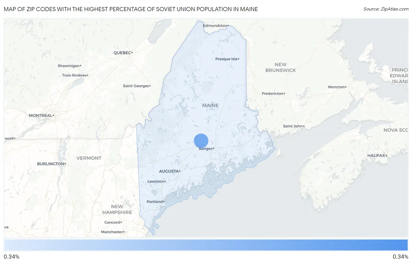 Zip Codes with the Highest Percentage of Soviet Union Population in Maine Map