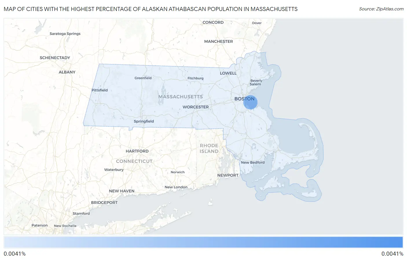 Cities with the Highest Percentage of Alaskan Athabascan Population in Massachusetts Map