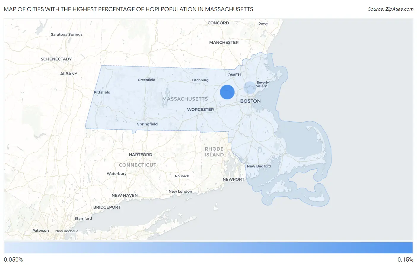 Cities with the Highest Percentage of Hopi Population in Massachusetts Map