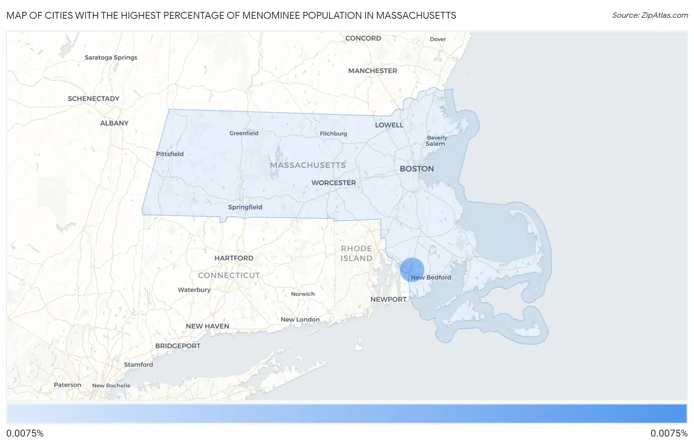 Cities with the Highest Percentage of Menominee Population in Massachusetts Map