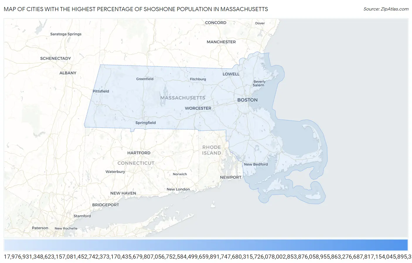 Cities with the Highest Percentage of Shoshone Population in Massachusetts Map