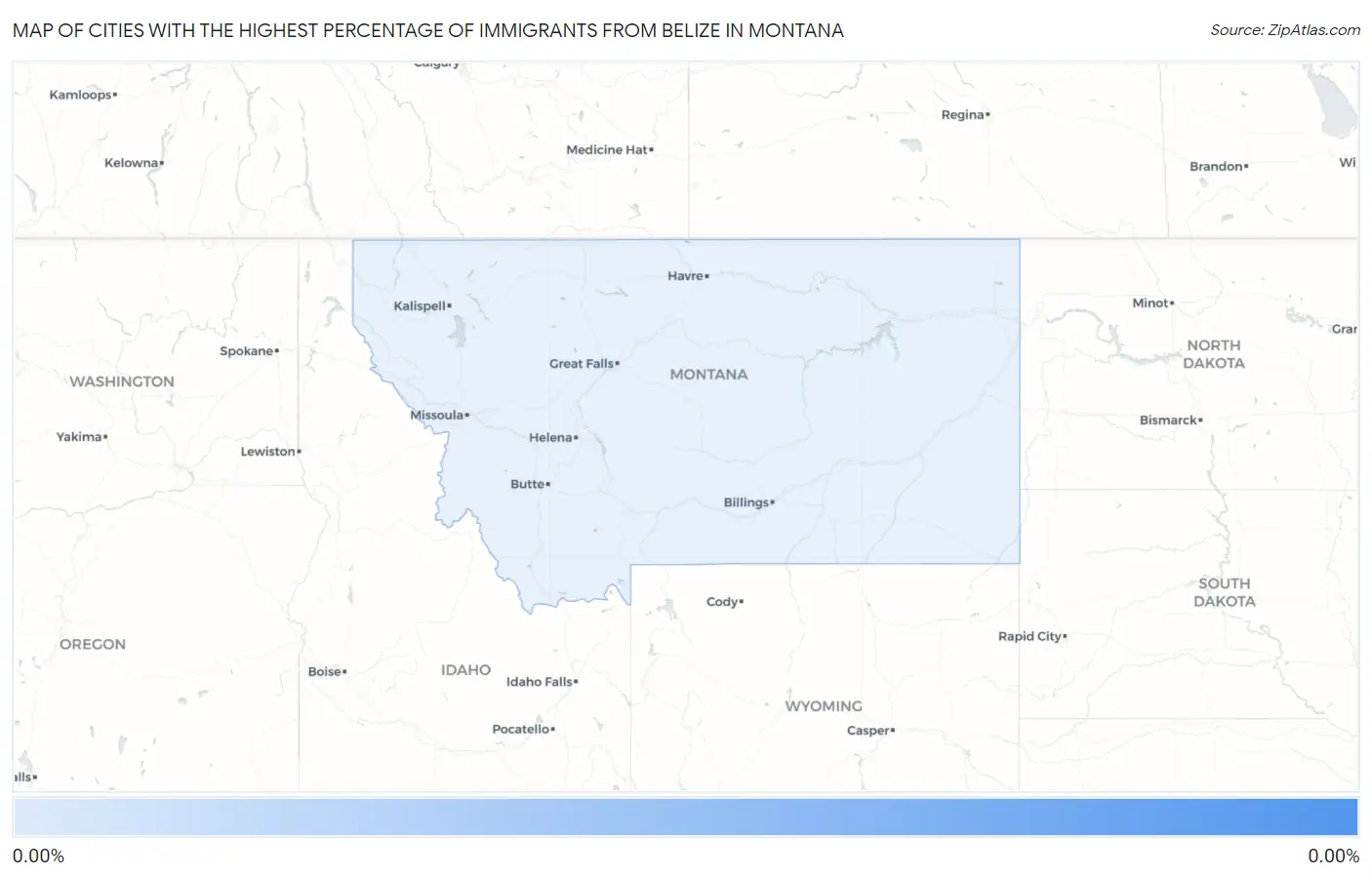 Cities with the Highest Percentage of Immigrants from Belize in Montana Map