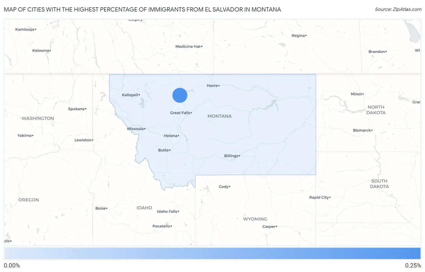 Cities with the Highest Percentage of Immigrants from El Salvador in Montana Map