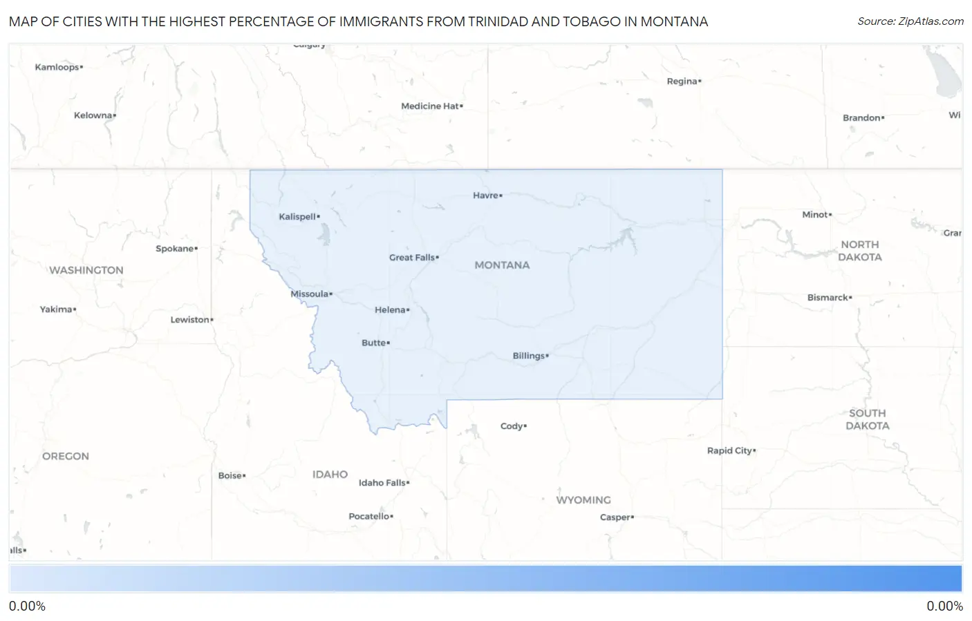 Cities with the Highest Percentage of Immigrants from Trinidad and Tobago in Montana Map