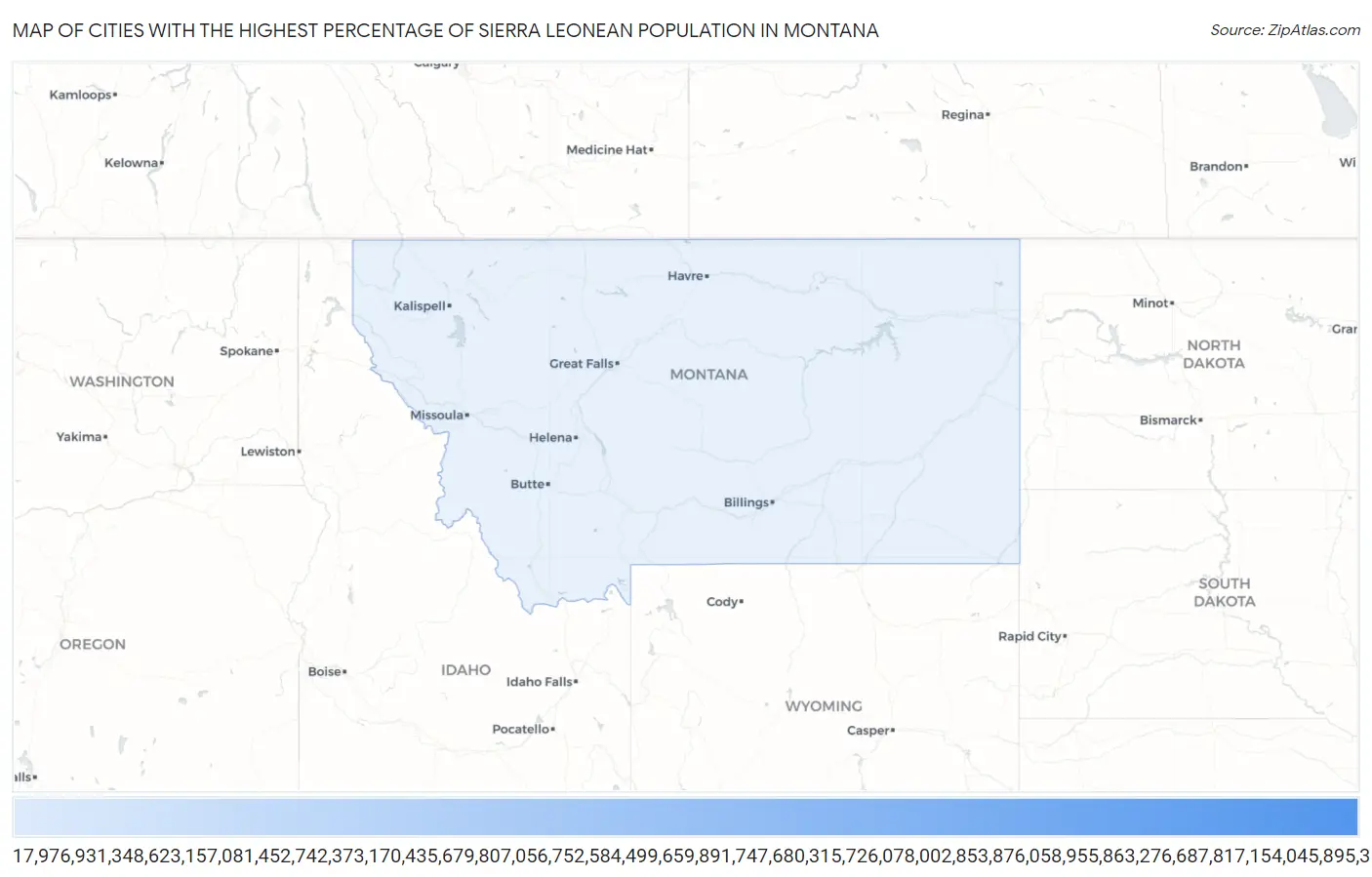 Cities with the Highest Percentage of Sierra Leonean Population in Montana Map