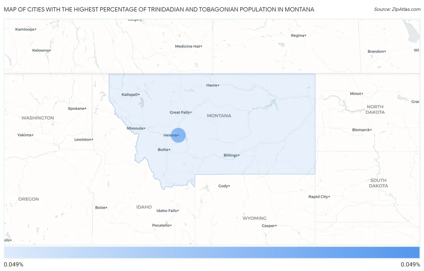 Cities with the Highest Percentage of Trinidadian and Tobagonian Population in Montana Map