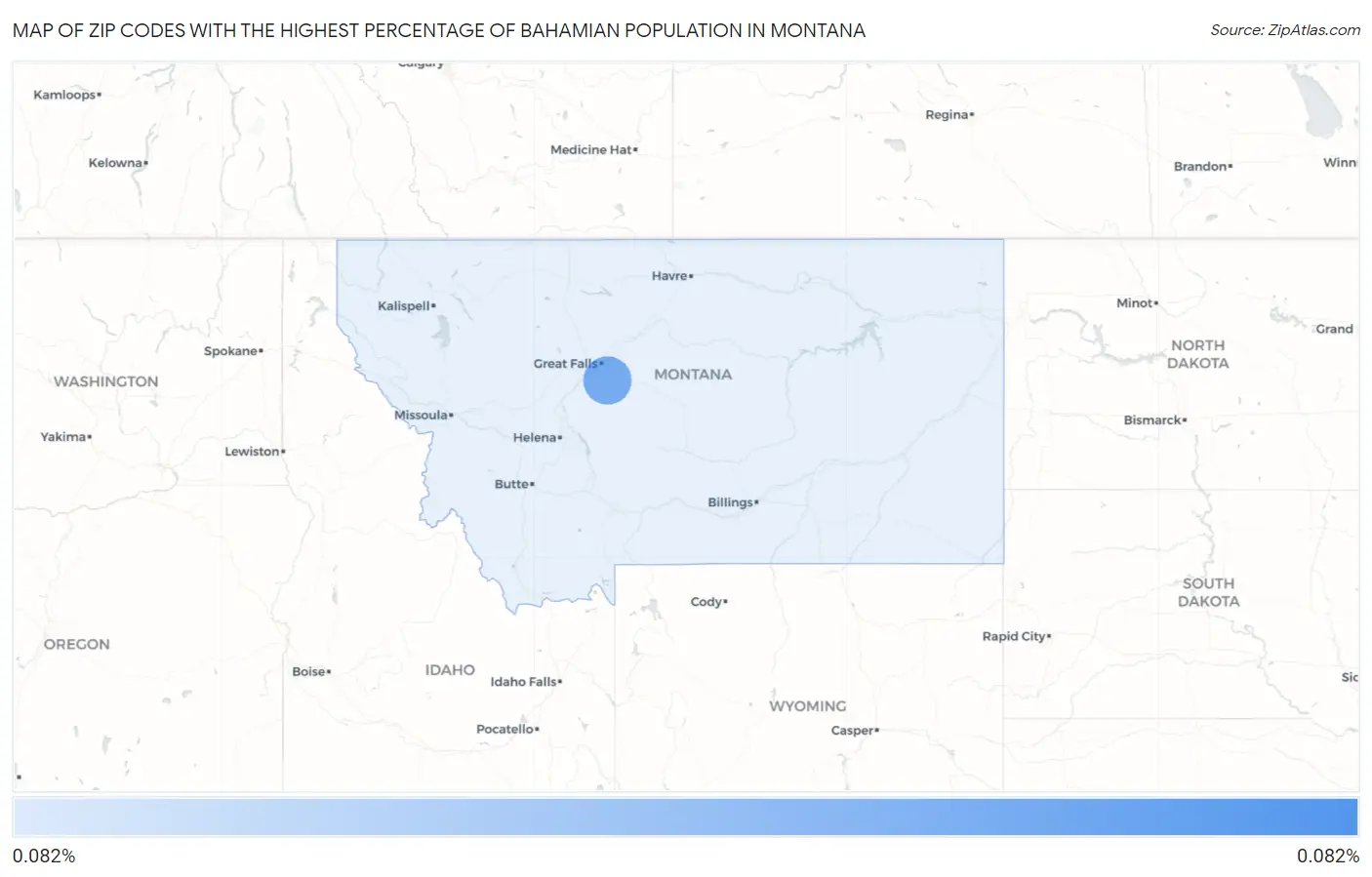 Zip Codes with the Highest Percentage of Bahamian Population in Montana Map