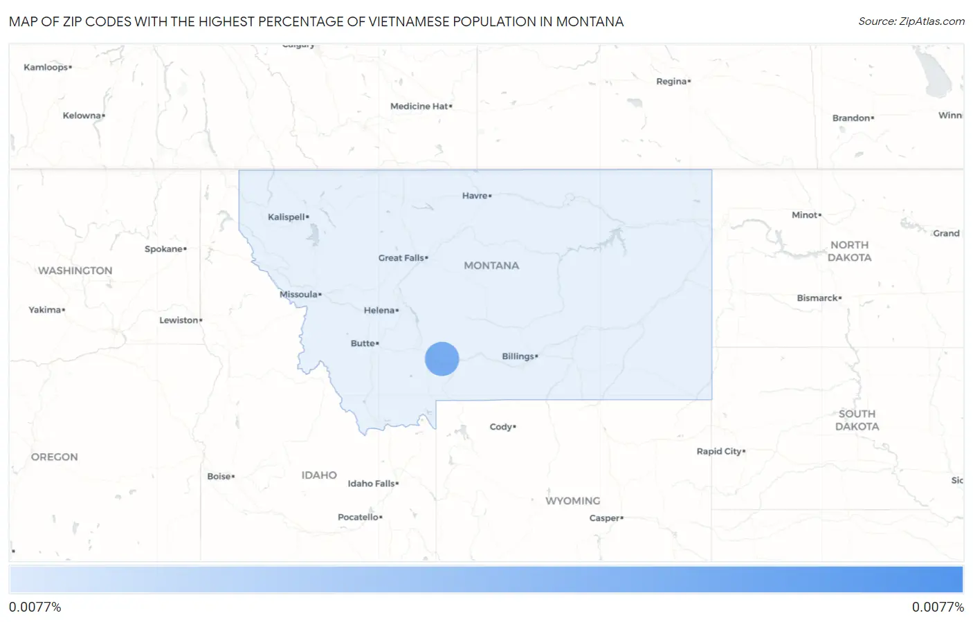 Zip Codes with the Highest Percentage of Vietnamese Population in Montana Map