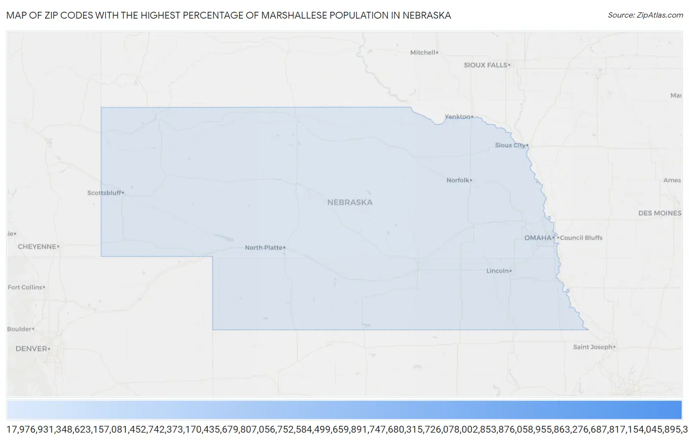 Zip Codes with the Highest Percentage of Marshallese Population in Nebraska Map