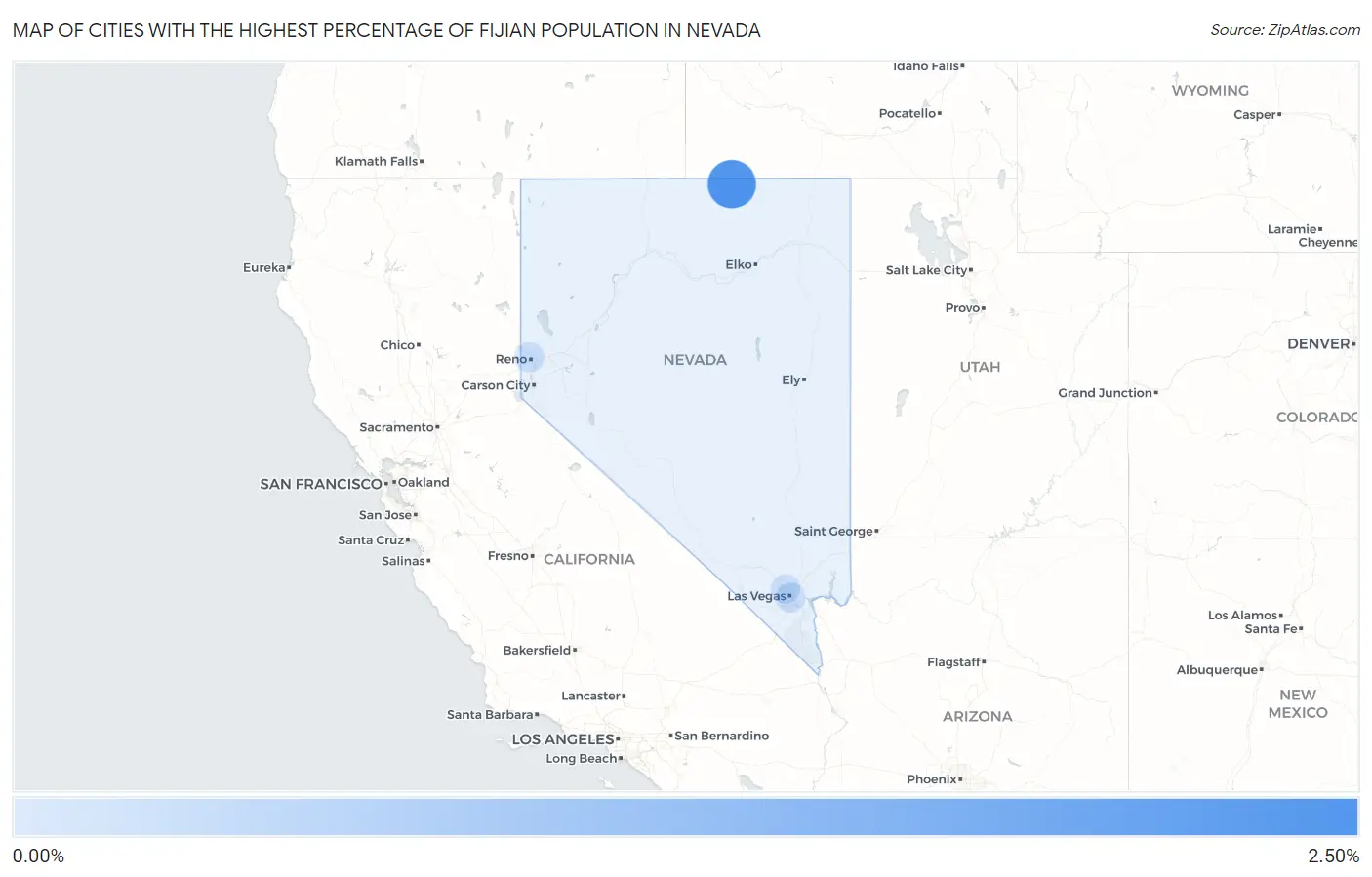 Cities with the Highest Percentage of Fijian Population in Nevada Map