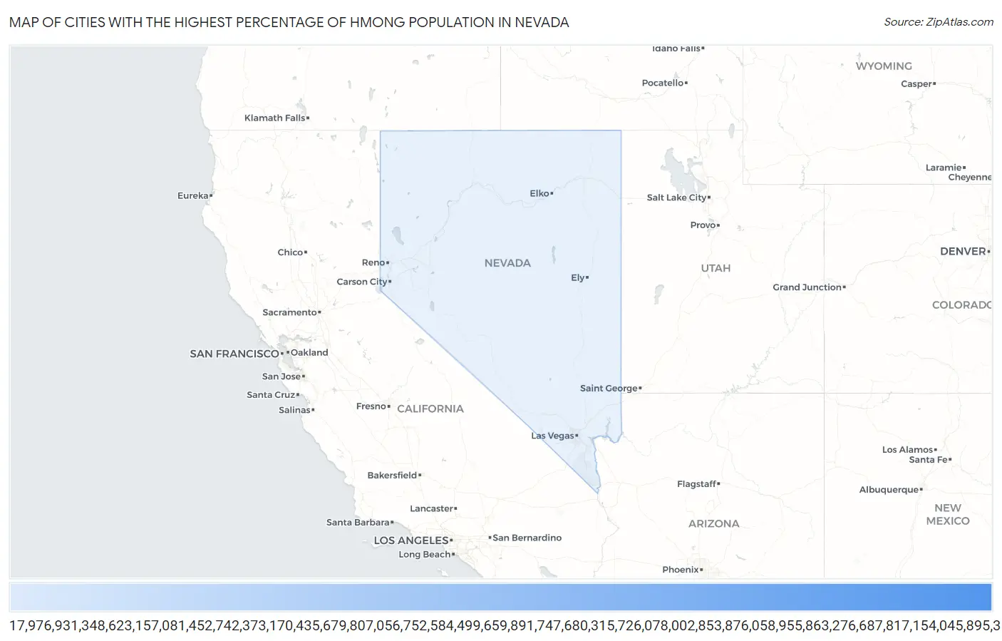 Cities with the Highest Percentage of Hmong Population in Nevada Map
