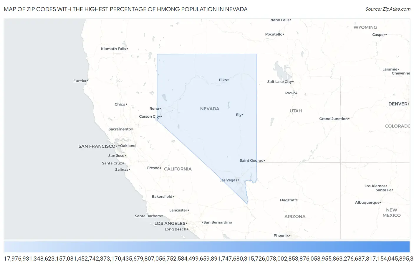 Zip Codes with the Highest Percentage of Hmong Population in Nevada Map