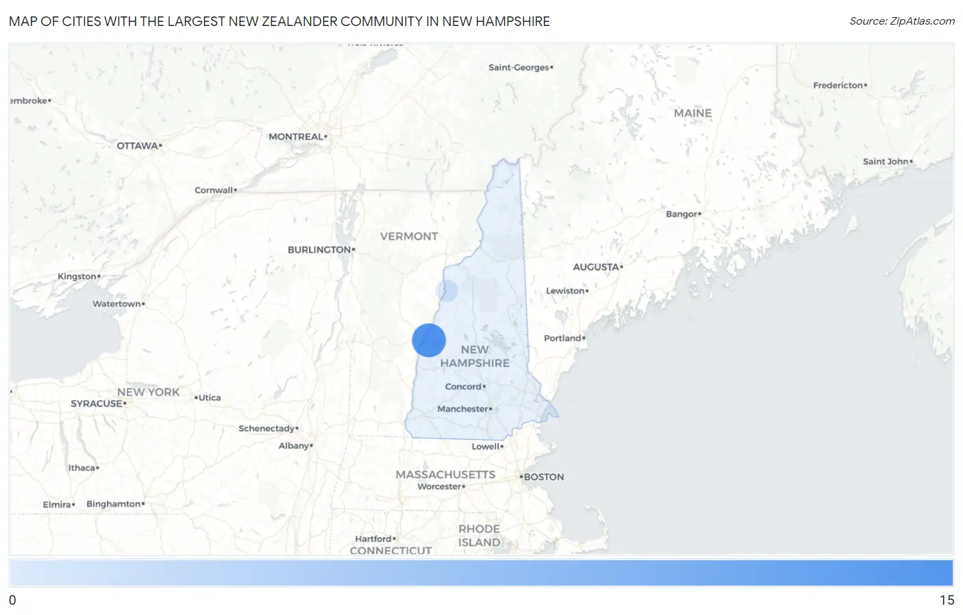 Cities with the Largest New Zealander Community in New Hampshire Map