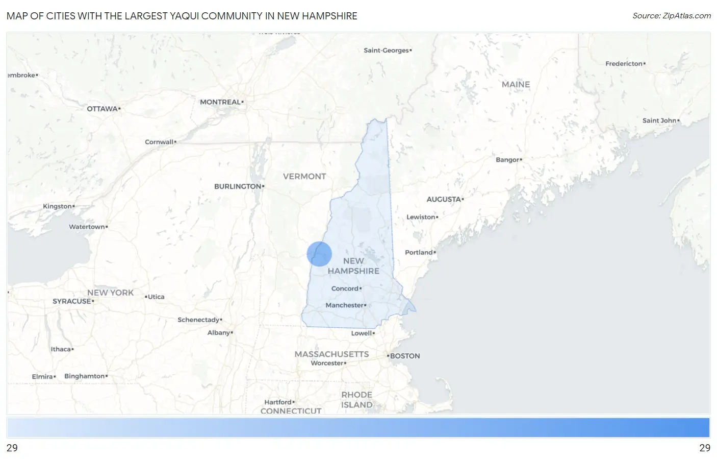 Cities with the Largest Yaqui Community in New Hampshire Map