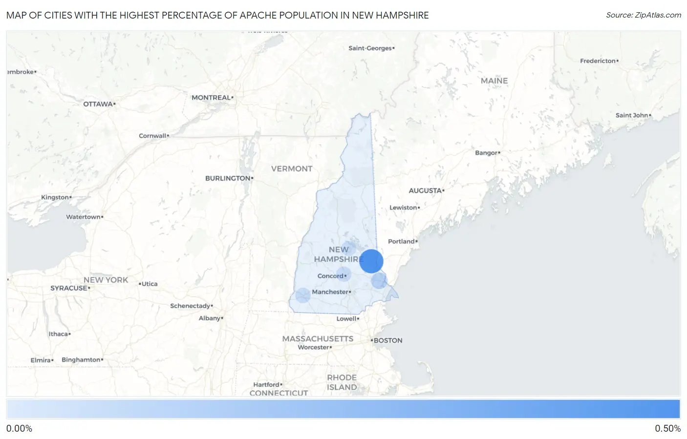 Cities with the Highest Percentage of Apache Population in New Hampshire Map