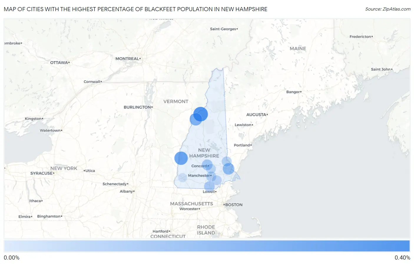 Cities with the Highest Percentage of Blackfeet Population in New Hampshire Map
