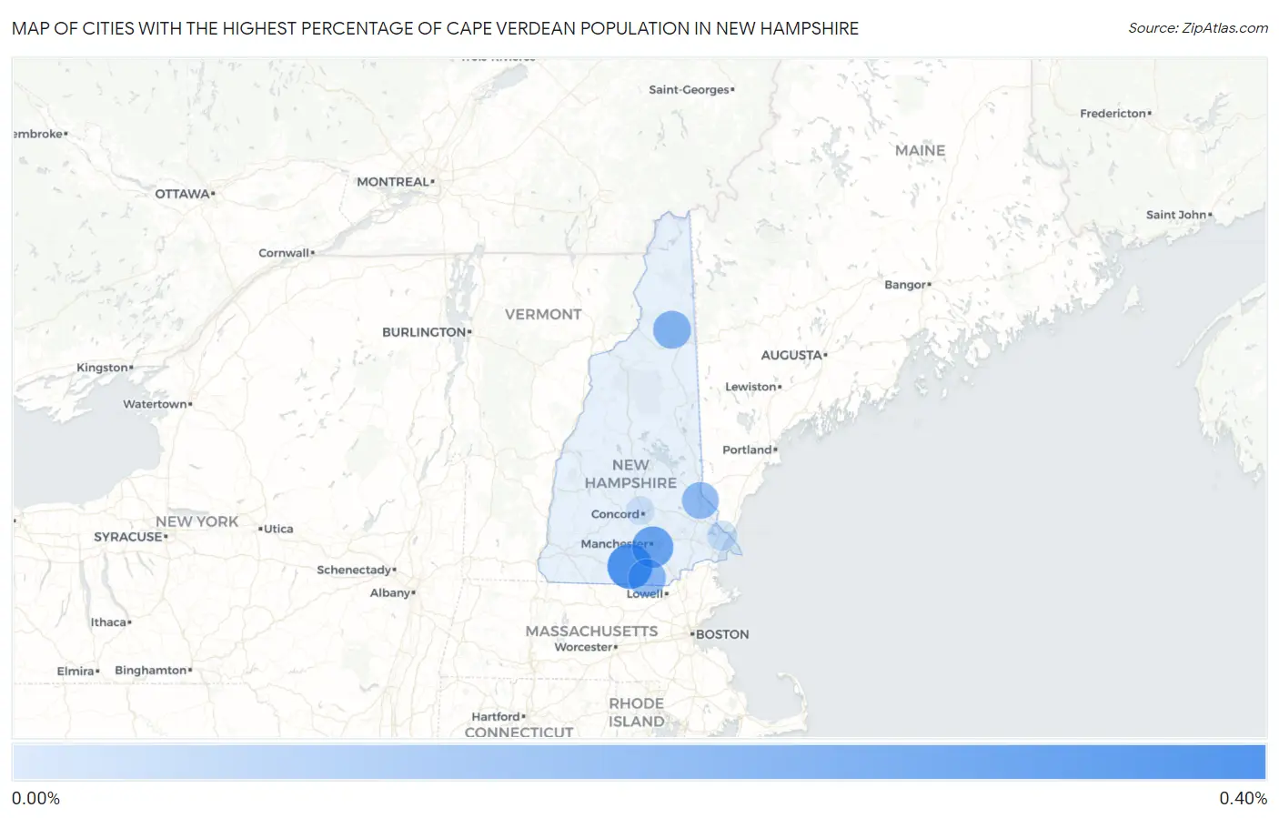 Cities with the Highest Percentage of Cape Verdean Population in New Hampshire Map