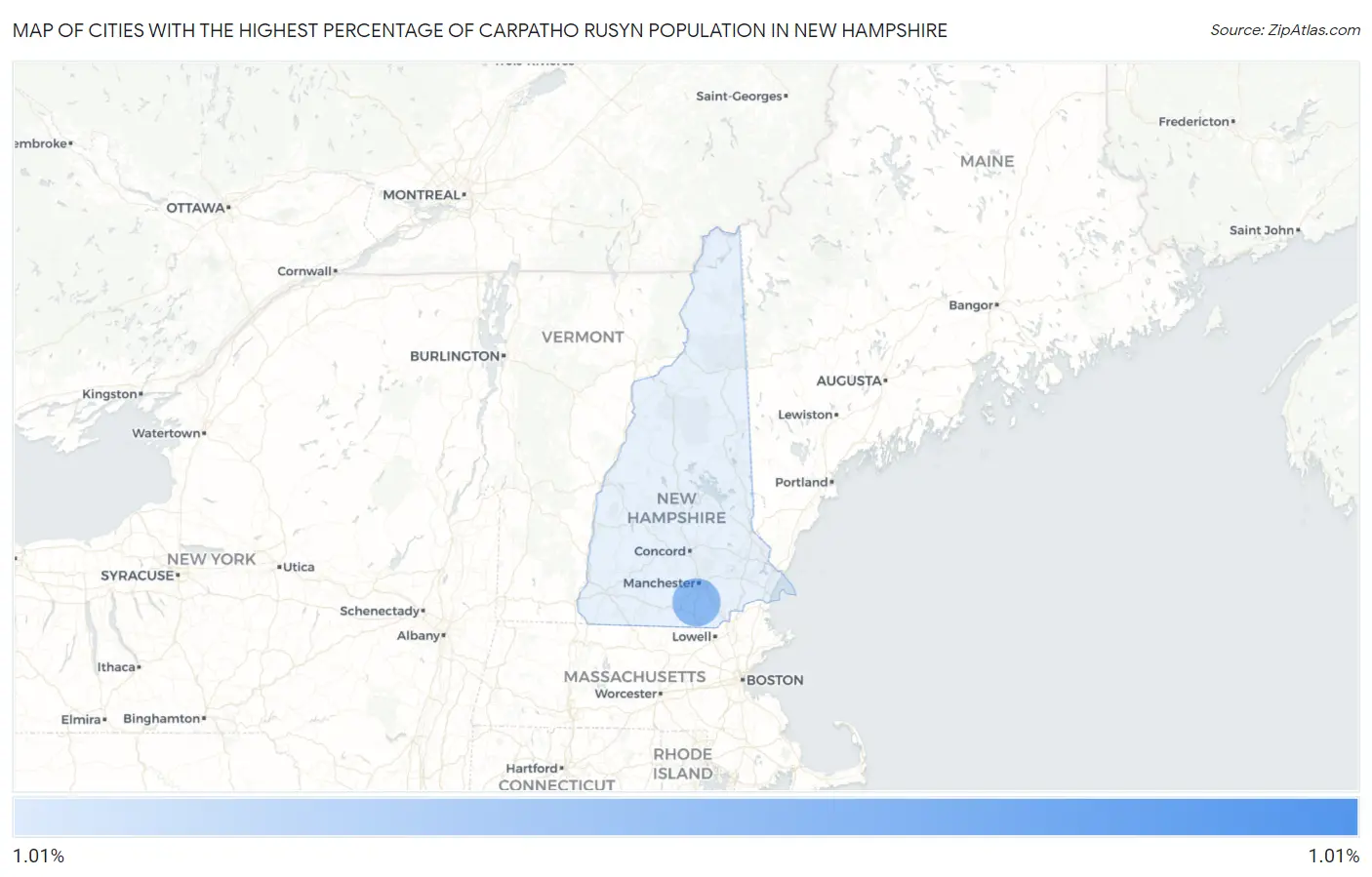 Cities with the Highest Percentage of Carpatho Rusyn Population in New Hampshire Map
