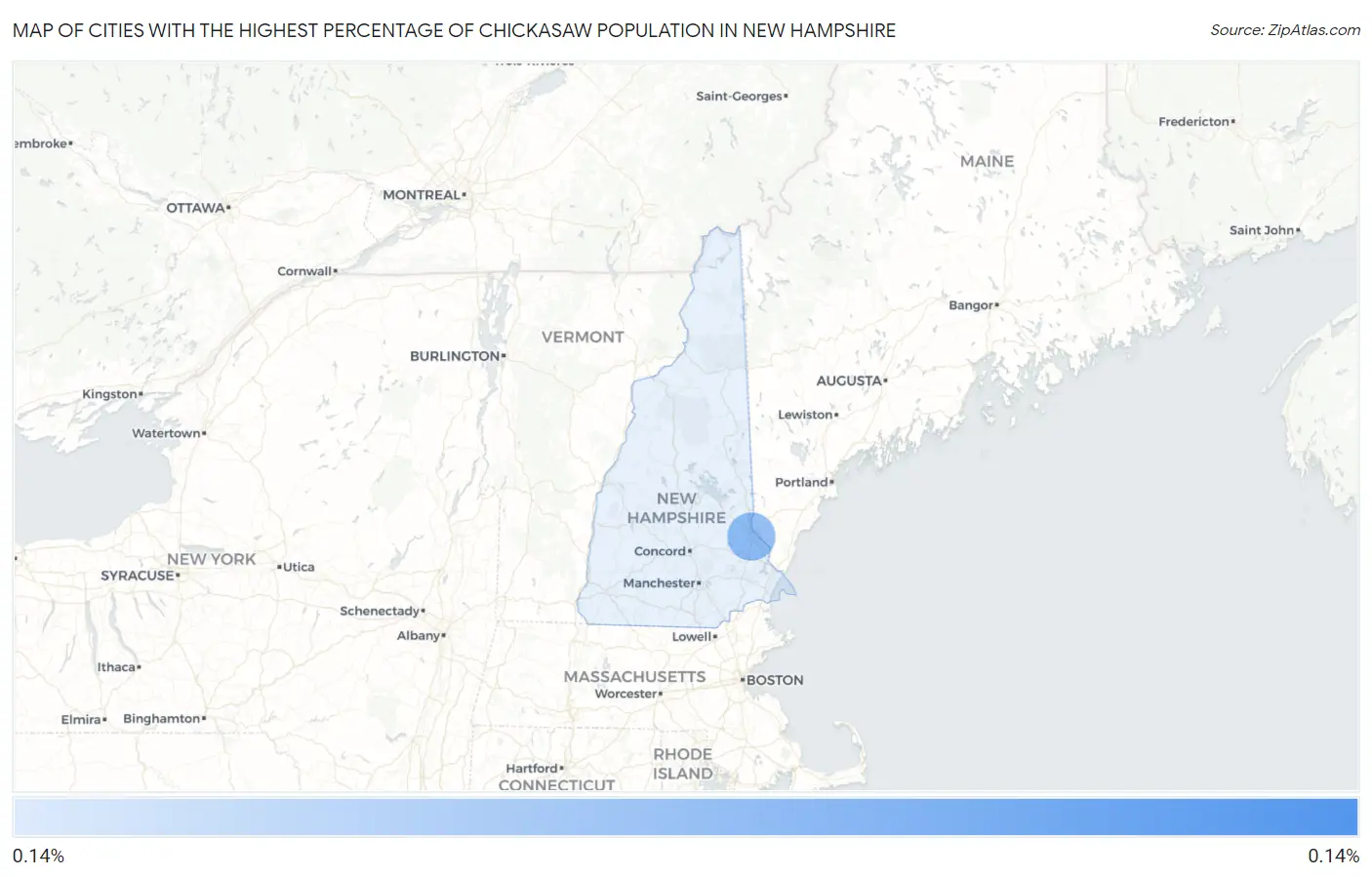 Cities with the Highest Percentage of Chickasaw Population in New Hampshire Map