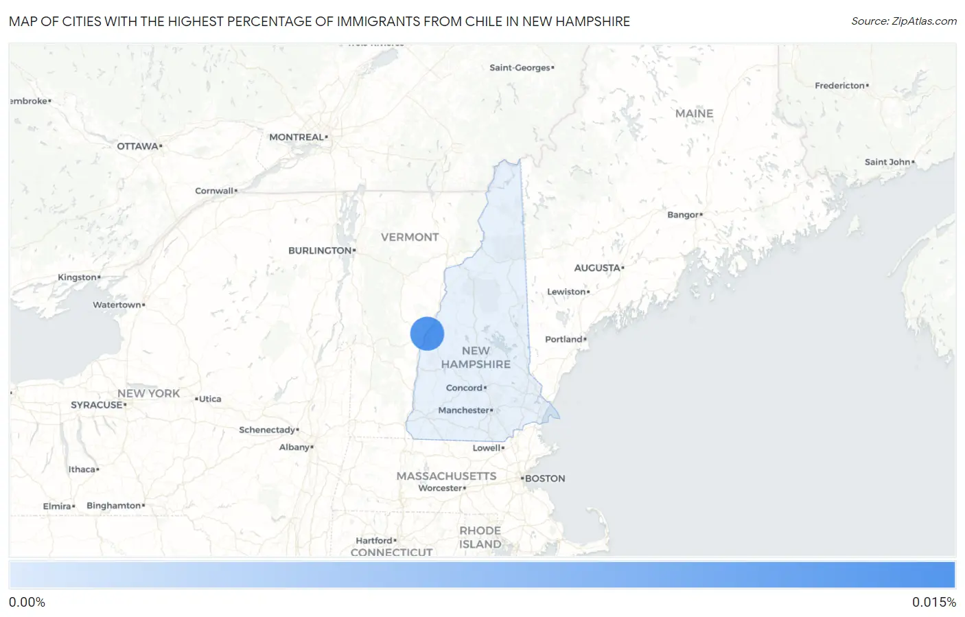 Cities with the Highest Percentage of Immigrants from Chile in New Hampshire Map