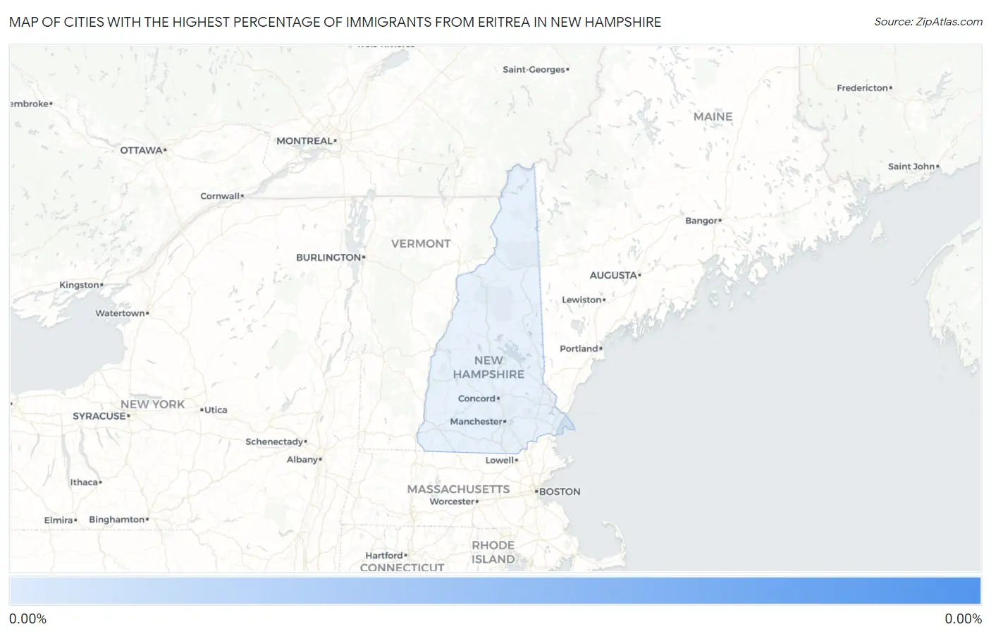 Cities with the Highest Percentage of Immigrants from Eritrea in New Hampshire Map