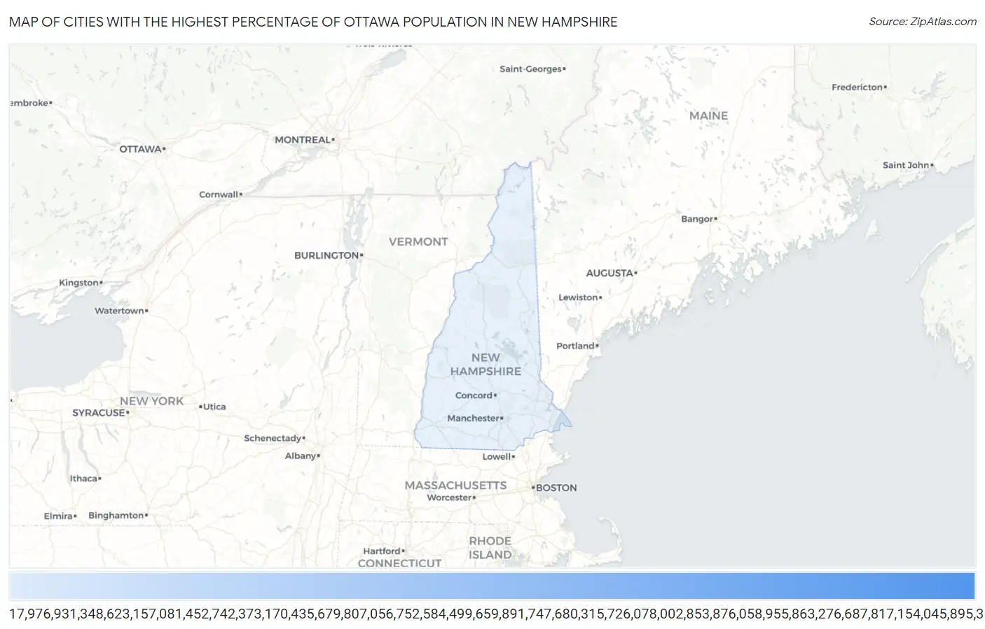 Cities with the Highest Percentage of Ottawa Population in New Hampshire Map