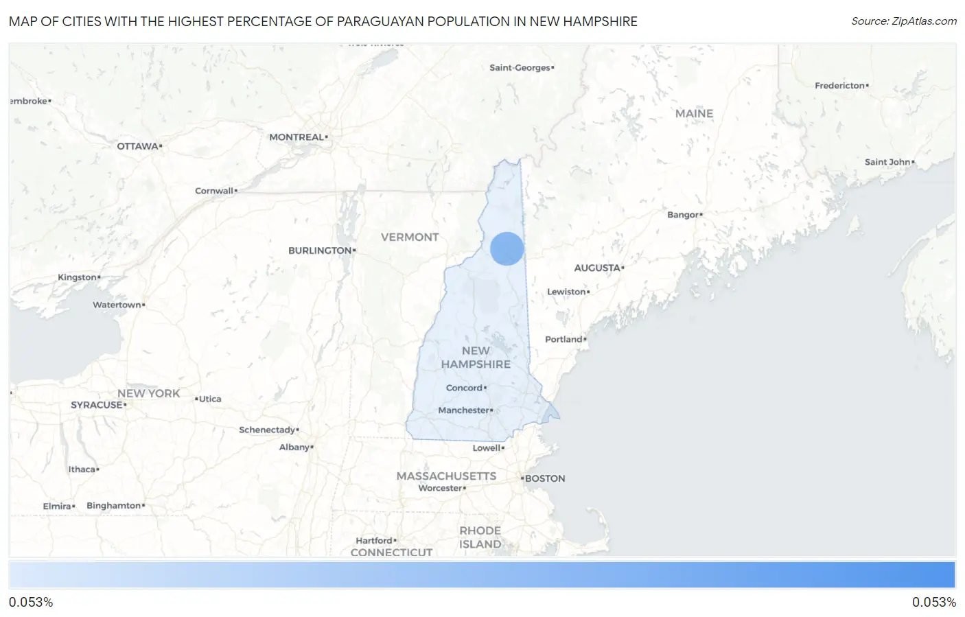 Cities with the Highest Percentage of Paraguayan Population in New Hampshire Map