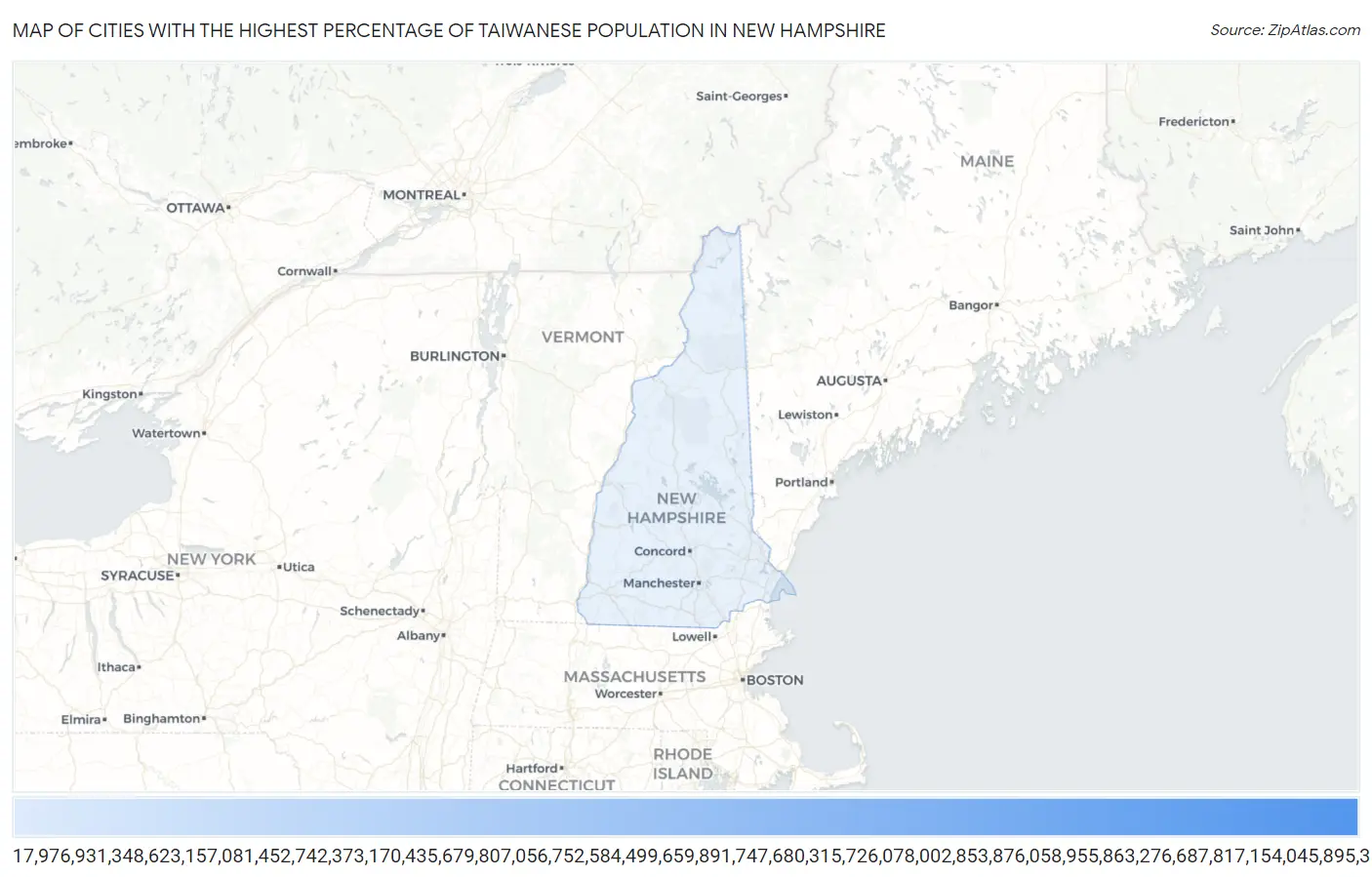 Cities with the Highest Percentage of Taiwanese Population in New Hampshire Map