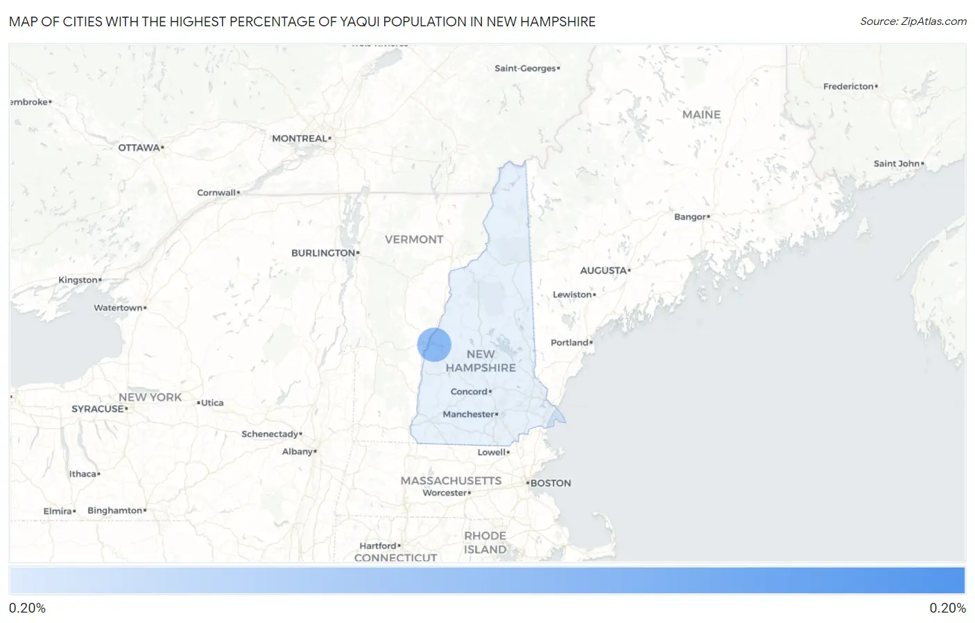 Cities with the Highest Percentage of Yaqui Population in New Hampshire Map