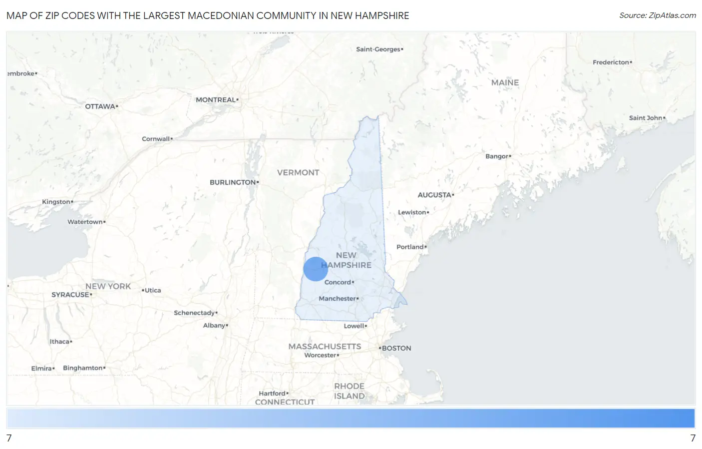 Zip Codes with the Largest Macedonian Community in New Hampshire Map