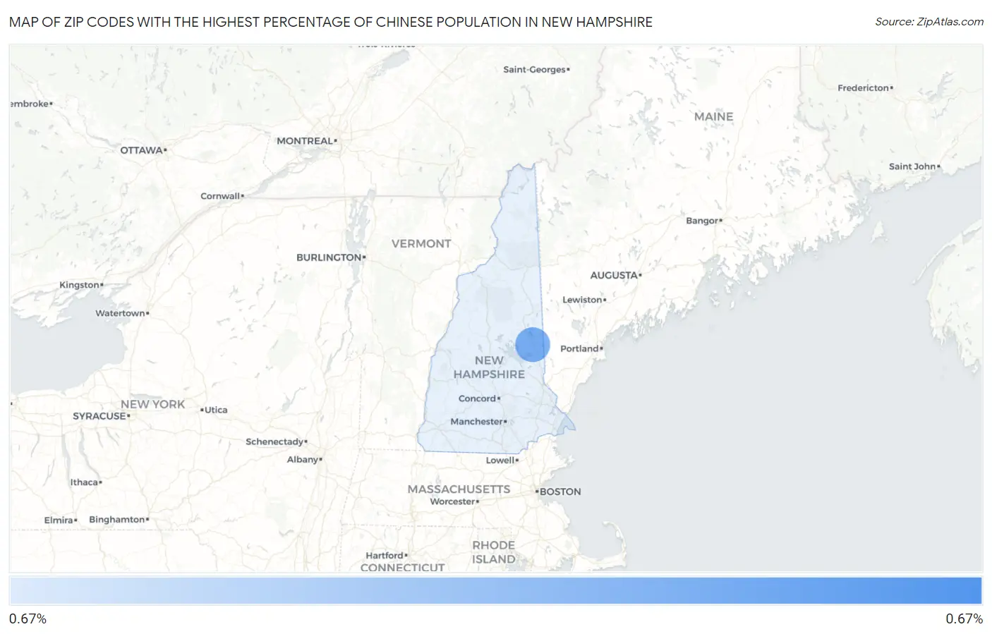 Zip Codes with the Highest Percentage of Chinese Population in New Hampshire Map