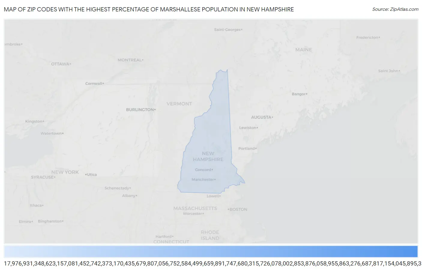 Zip Codes with the Highest Percentage of Marshallese Population in New Hampshire Map